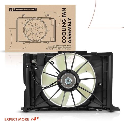 A-Premium Engine Radiator Cooling Fan Assembly Compatible with Select Toyota Models - Corolla, Matrix, 2009 2010 2011 2012 2013 - Replace# 163630T020, 163630T020PFM in Saudi Arabia