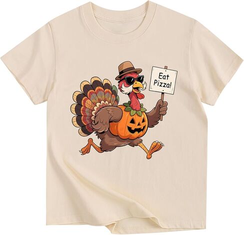 تي شيرت للأولاد الصغار لعيد الشكر بيوم تركيا تي شيرت قطني بأكمام قصيرة من عمر 2 إلى 10 سنوات in Kuwait