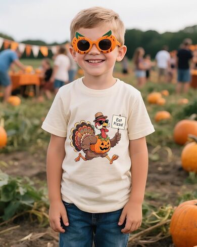 تي شيرت للأولاد الصغار لعيد الشكر بيوم تركيا تي شيرت قطني بأكمام قصيرة من عمر 2 إلى 10 سنوات in Kuwait