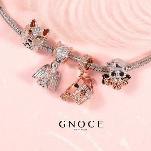 GNOCE 925 Sterling Silver Angel Pendant Charm for Bracelet Rose Gold Dangle Charm for Women Mother's Day Jewelry Gifts in Saudi Arabia