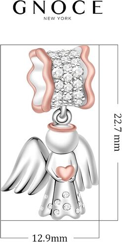 GNOCE 925 Sterling Silver Angel Pendant Charm for Bracelet Rose Gold Dangle Charm for Women Mother's Day Jewelry Gifts in Saudi Arabia