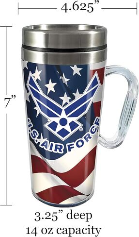 Spoontiques - Insulated Travel Mugs - Acrylic and Stainless Steel Drink Cup - Air Force in Kuwait