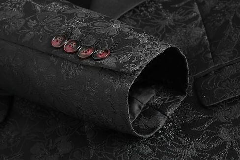 MOGU Mens 3 Piece Floral Print Dress Suit Slim Fit Jacquard Tuxedo Wedding Party Dinner in Saudi Arabia