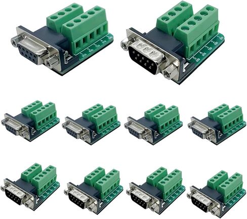 2PCS (1PCS Male 1PCS Female) DB26 Solderless Connector,RS232 D-SUB Serial to 3 Row 26-pin Port Terminal Adapter Breakout Board with Nuts in Kuwait