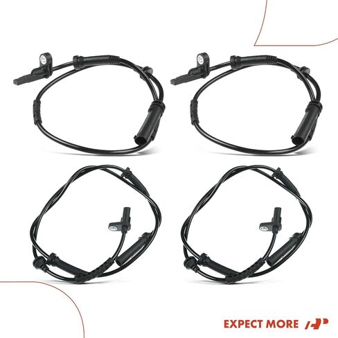 مستشعر سرعة العجلات A-Premium ABS متوافق مع موديلات BMW - X3 2013-2017، X4 2015-2018 - الأمامي والخلفي، جانب السائق والراكب، مجموعة 4 قطع، استبدال # 34526869293، 34526855050 in Saudi Arabia