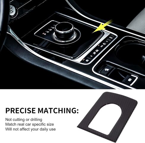 ملصق لوحة صندوق ناقل حركة السيارة لسيارة جاكوار XE/F-PACE X761 2016-2018 إطار داخلي مقاوم للماء ملصق لاصق من ألياف الكربون الأسود in Saudi Arabia
