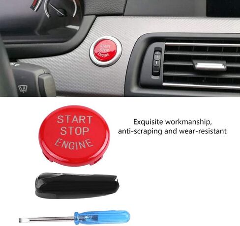 غطاء زر تشغيل محرك السيارة لهيكل E 3 Series E90 E91 E92 E93 5 Series E60 2004-2009 X1 E84 X3 E83 X5 E70X6 E71X6 E72 (أسود) in Saudi Arabia