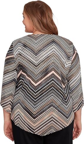 Chevron Stripe Top with Necklace in Kuwait