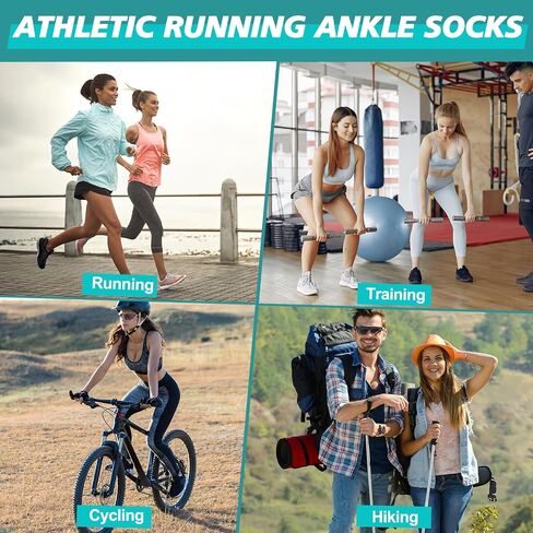 Ankle Socks Womens Compression Cushioned Athletic Running Low Cut with Heel Tab Anti-blister Socks 5 Pairs in Saudi Arabia
