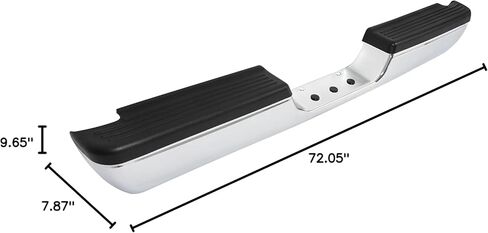 المصد الخلفي ECOTRIC متوافق مع 1994-2002 Dodge Ram 1500 2500 Fleetside/Styleside CH1102328 W/Step Pads Steel + Plastic Powder المغلفة + الكروم عالي التحمل in Saudi Arabia