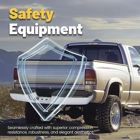 المصد الخلفي ECOTRIC متوافق مع 1994-2002 Dodge Ram 1500 2500 Fleetside/Styleside CH1102328 W/Step Pads Steel + Plastic Powder المغلفة + الكروم عالي التحمل in Saudi Arabia