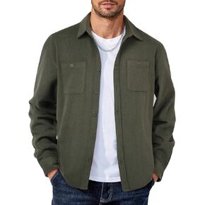 COOFANDY Men's Flannel Shirts Long Sleeve Casual Cotton Plaid Button Down Shirt Jacket with Pockets in Kuwait