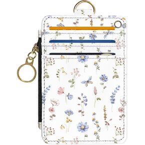 Slim Wallet Credit Card Holder, Small Stove, RFID Wallet Women Cute Small Front Pocket Wallet With Zipper, PU Leather Thin travel RFID Blocking Card Case ID Window,Ladies Gifts in Saudi Arabia