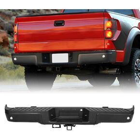 F150 Rear Step Bumper Assembly Compatible with 2009-2014 F150 Rear Bumper With Parking Sensor Hole With Tow Hitch F150 Back Bumper Replacement for FO1103171,FO1106362(Black) in Saudi Arabia