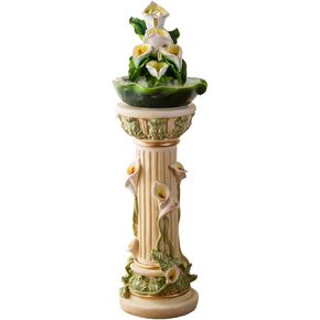 Outdoor Fountains Waterfall Fountain Indoor Water Fountain Calla Lily Creative Water Fountain Relaxation Fountain Home Decor Garden Water Fountain in Kuwait