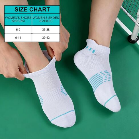 Ankle Socks Womens Compression Cushioned Athletic Running Low Cut with Heel Tab Anti-blister Socks 5 Pairs in Saudi Arabia
