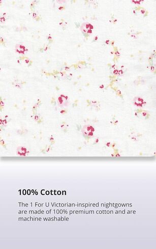 The 1 for U Cotton Nightgowns for Women - Victorian Nightgown, Eleanor 100% Cotton Gown in Saudi Arabia