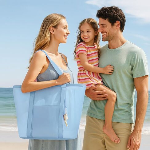 Mesh Beach Bag for Women - Sandproof Beach Tote, Large swim bag, Vacation Essentials for Family,Pool,Cruise,Gym (Camel) in Kuwait