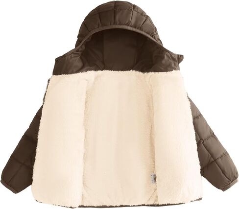 Baby Boys Girls Thicken Winter Coat Toddler Fleece Warm Cute Hooded Jacket Clothes in Saudi Arabia