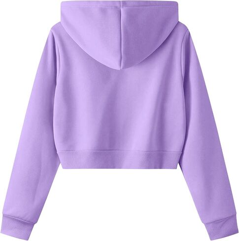 Remidoo Women's Zip Up Cropped Hoodie Crop Top Sweatshirt Drawstring Long Sleeve Jacket in Kuwait