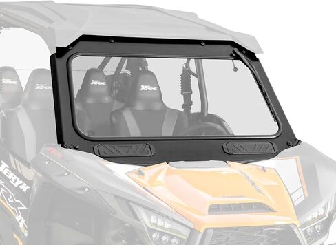 زجاج أمامي بفتحات تهوية SuperATV مع ممسحة زجاج أمامي متوافق مع Kawasaki Teryx KRX 1000: 2020+ | تيريكس KRX 4 1000:2023+ | زجاج أمامي معتمد من وزارة النقل | مقاومة للخدش in Saudi Arabia