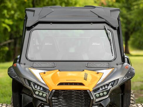 زجاج أمامي بفتحات تهوية SuperATV مع ممسحة زجاج أمامي متوافق مع Kawasaki Teryx KRX 1000: 2020+ | تيريكس KRX 4 1000:2023+ | زجاج أمامي معتمد من وزارة النقل | مقاومة للخدش in Saudi Arabia