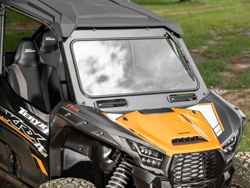 زجاج أمامي بفتحات تهوية SuperATV مع ممسحة زجاج أمامي متوافق مع Kawasaki Teryx KRX 1000: 2020+ | تيريكس KRX 4 1000:2023+ | زجاج أمامي معتمد من وزارة النقل | مقاومة للخدش in Saudi Arabia
