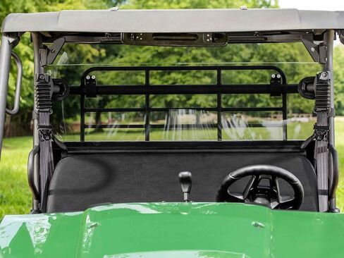 الزجاج الأمامي الخلفي SuperATV شديد التحمل متوافق مع Kawasaki Mule PRO-MX: 2019+ | بولي كربونات سميك بسمك 1/4 بوصة - أقوى 250 مرة من الزجاج | يحمي من الحطام والأشعة فوق البنفسجية in Saudi Arabia