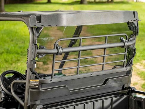 الزجاج الأمامي الخلفي SuperATV شديد التحمل متوافق مع Kawasaki Mule PRO-MX: 2019+ | بولي كربونات سميك بسمك 1/4 بوصة - أقوى 250 مرة من الزجاج | يحمي من الحطام والأشعة فوق البنفسجية in Saudi Arabia