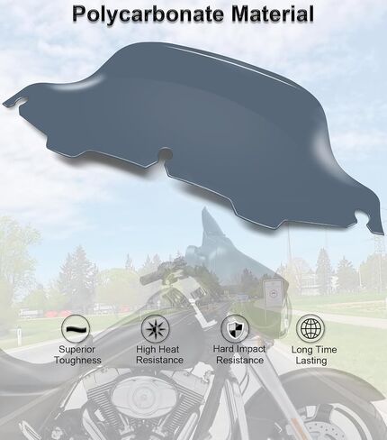 زجاج أمامي مموج مقاس 8 بوصات متوافق مع Harley Davidson Touring Electra Glide، Street Glide، Tri Glide، Ultra Classic، Ultra Limited، 1996-2013 (ملون) in Kuwait