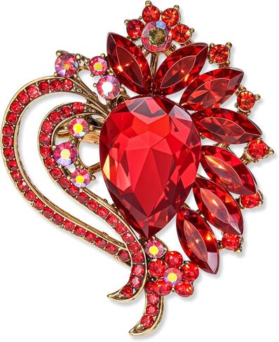 بروش على شكل قلب، بروش أحمر من حجر الراين دبابيس ودبابيس أنيقة لعيد الحب لفستان وقبعة وحقيبة وربطة عنق ودبابيس تزيين in Kuwait