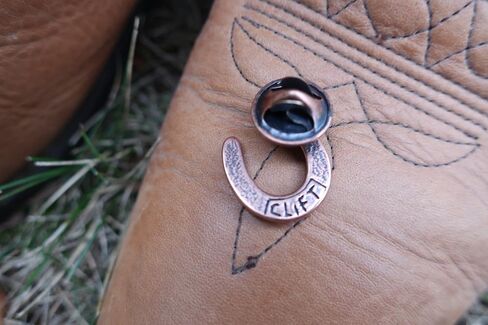 Jim Clift Design Horseshoe Copper Lapel Pin in Saudi Arabia