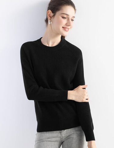 Women's Merino Wool Blend Sweater 2025 Fall Winter Casual Crew Neck Warm Soft Long Sleeve Knit Pullover Sweater in Kuwait