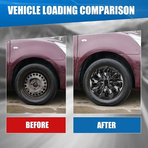 WOLFSTORM Universal Hubcap 15" Wheel Covers for Cars Premium Black Matte Hubcaps- Fits Most Cars Replacement Hub Caps (4-Pack) in Saudi Arabia
