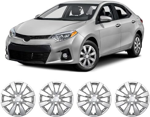 NIXON OFFROAD 16 بوصة Hubcaps لسيارة Toyota Corolla 2009-2019 [عجلة فولاذية مناسبة فقط] غطاء حافة العجلة (مجموعة من 4) ABS + PC استبدال أغطية محور السيارة (كروم، 5110Style) in Saudi Arabia