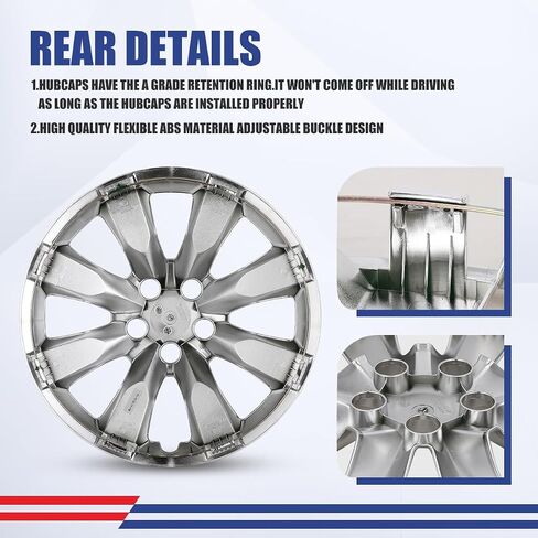 NIXON OFFROAD 16 بوصة Hubcaps لسيارة Toyota Corolla 2009-2019 [عجلة فولاذية مناسبة فقط] غطاء حافة العجلة (مجموعة من 4) ABS + PC استبدال أغطية محور السيارة (كروم، 5110Style) in Saudi Arabia