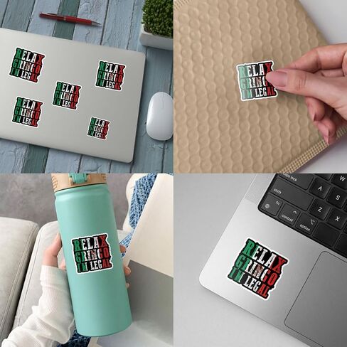 3 Pcs Relax Gringo Im Legal Sticker, Relax Gringo Im Legal Sticker for Car, Relax Gringo Calcomanías De Mexico Funny Immigrant Calcomanias Mexico Mexican Cactus Stickers for Truck Car Helmet G2 in Saudi Arabia