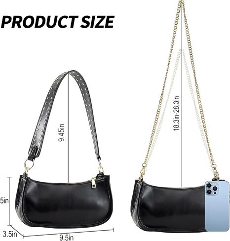 Shoulder Bag for Women Cute Hobo Purses and Handbags Retro Clutch Underarm Purse with 2 Removable Strap in Saudi Arabia