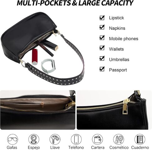 Shoulder Bag for Women Cute Hobo Purses and Handbags Retro Clutch Underarm Purse with 2 Removable Strap in Saudi Arabia