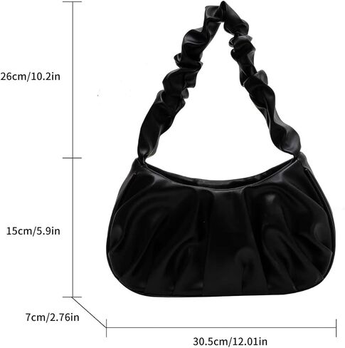 Milumia Women's Ruched Faux Leather Hobo Handbags Top Handle Slouchy Shoulder Bags in Saudi Arabia