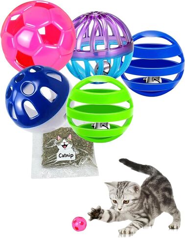 Octopus Catnip Toys 3-Pack + Large Cat Ball & 2 Catnip Packs - Indoor Kitten Toys for Chewing, Cleaning Teeth & Reducing Boredom in Saudi Arabia