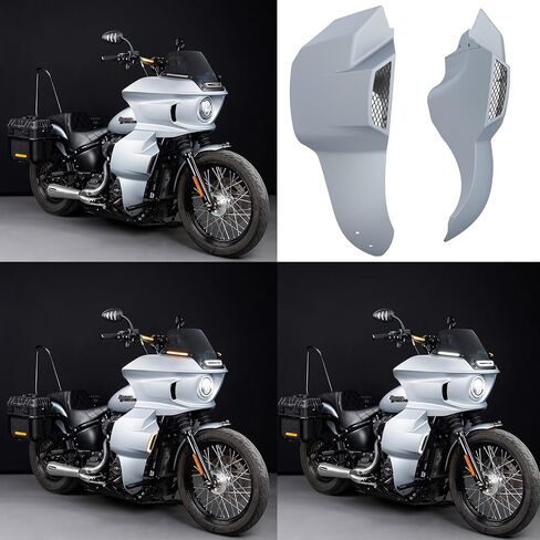 Advanblack Lowrider Fairing with LED Lights - Harley Softail Fairing for 2018+ Softail Low Rider S/ST, Street Bob (Vivid Black) in Saudi Arabia