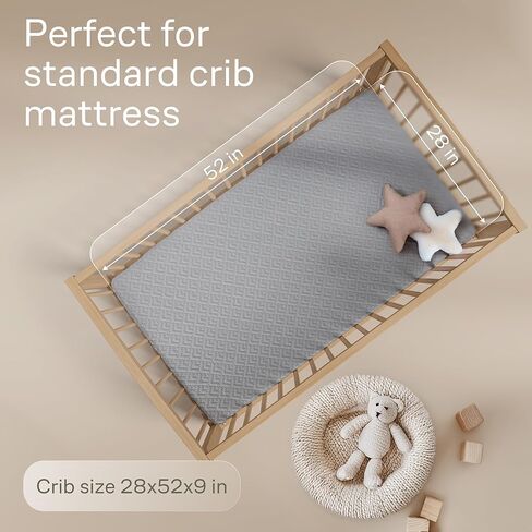 Niagara Crib 2 Pack 100% Waterproof Mattress Protector, Soft Breathable Crib Mattress Protector with Deep Pocket, Crib Mattress Pad for Toddler and Baby (52x28, White) - Viscose Made from Bamboo in Kuwait