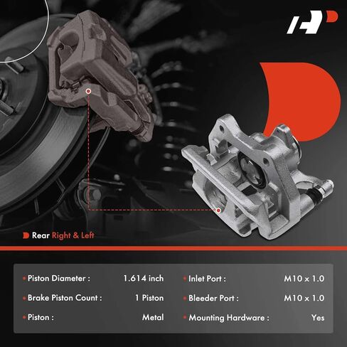A-Premium Disc Brake Caliper Assembly with Bracket Compatible with Select Acura Models - TLX 2015-2020, Sedan, L4 2.4L, V6 3.5L - Rear Driver and Passenger Side in Saudi Arabia