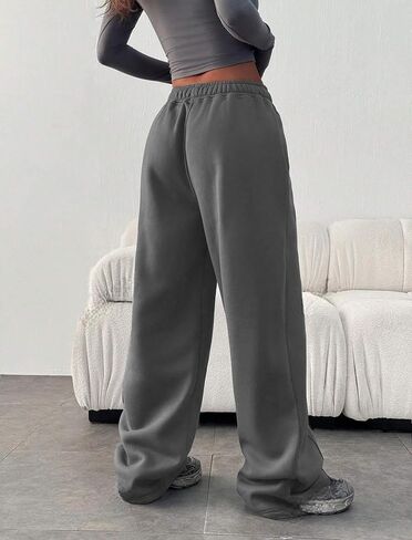 ZAFUL إمرأة واسعة الساق Sweatpants مرونة الخصر ركض موضة فضفاض السراويل العرق عارضة فضفاض صالة السراويل مع جيوب in Kuwait