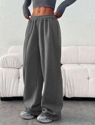 ZAFUL إمرأة واسعة الساق Sweatpants مرونة الخصر ركض موضة فضفاض السراويل العرق عارضة فضفاض صالة السراويل مع جيوب in Kuwait