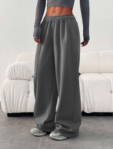 ZAFUL إمرأة واسعة الساق Sweatpants مرونة الخصر ركض موضة فضفاض السراويل العرق عارضة فضفاض صالة السراويل مع جيوب in Kuwait