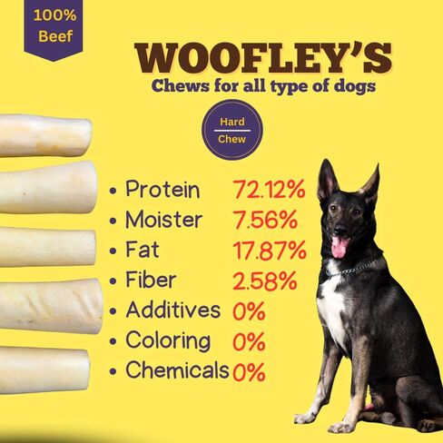 Woofley's Buffalo Cow Tail Jumbo Bone - (8 Count) - Meaty Thick Bones for Dogs - No Splinter Dog Bones - Long Lasting Dog Chews and Bones in Kuwait