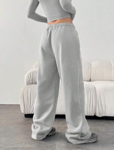ZAFUL إمرأة واسعة الساق Sweatpants مرونة الخصر ركض موضة فضفاض السراويل العرق عارضة فضفاض صالة السراويل مع جيوب in Kuwait