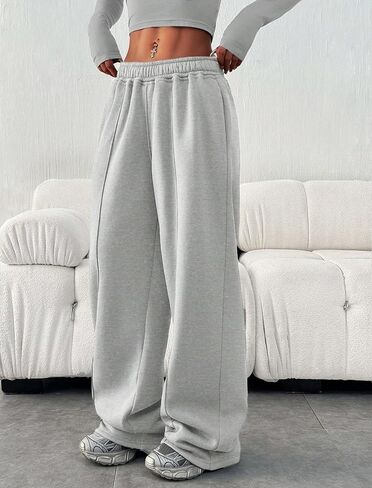 ZAFUL إمرأة واسعة الساق Sweatpants مرونة الخصر ركض موضة فضفاض السراويل العرق عارضة فضفاض صالة السراويل مع جيوب in Kuwait